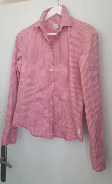 🌸Dámská světle růžová pruhovaná košile vel. S/M🌸 3