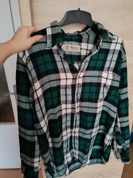 Pánská flanelová košile Rotex, zeleno-černá 5