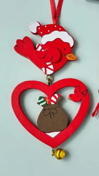 Sada 3 vánočních ozdob: Santa, ptáček a sob 2