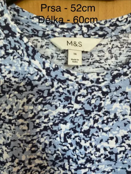 Dámské tričko M&S s modrým vzorem 3