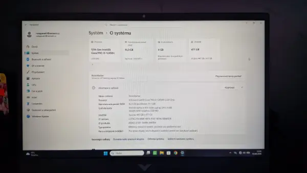 Herní notebook HP Victus 15, i5-12450H, RTX 3050, 16GB RAM 7