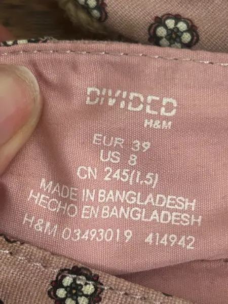 Dámské espadrilky H&M Divided, růžové s kytičkami, vel. 39 5