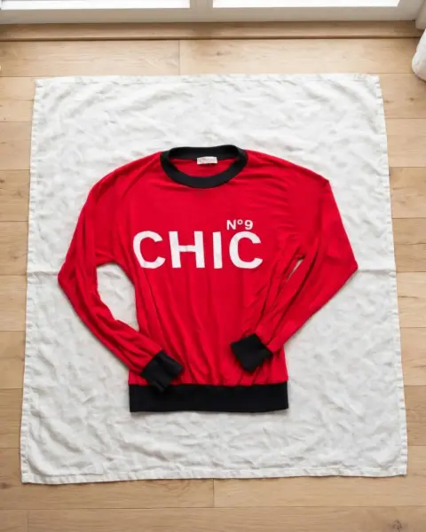 Červené tričko s dlouhým rukávem CHIC N°9