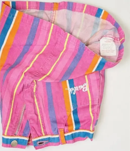 Růžová Barbie sukně, veselé proužky, vel. 5y 4