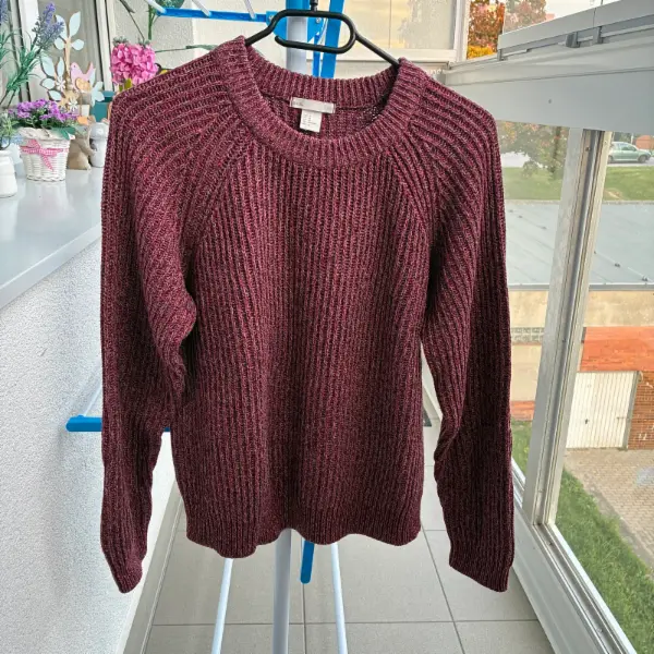 Dámský vínový svetr H&M Basic
