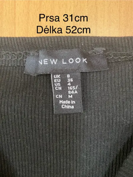 Černé žebrované tričko New Look s nabíranými rukávy 3