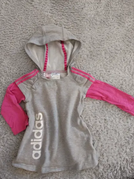 Dětská mikina Adidas, šedo-růžová, vel. 9-12 měsíců