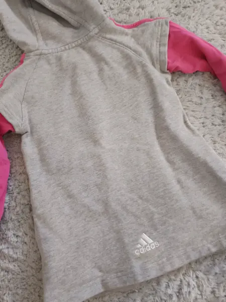 Dětská mikina Adidas, šedo-růžová, vel. 9-12 měsíců 5
