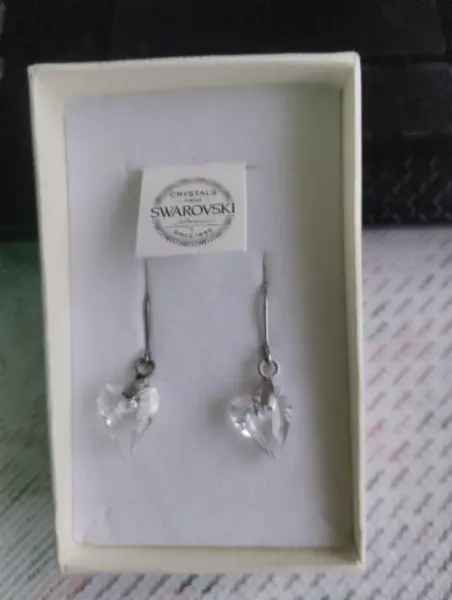 Náušnice se srdíčky Crystals from Swarovski
