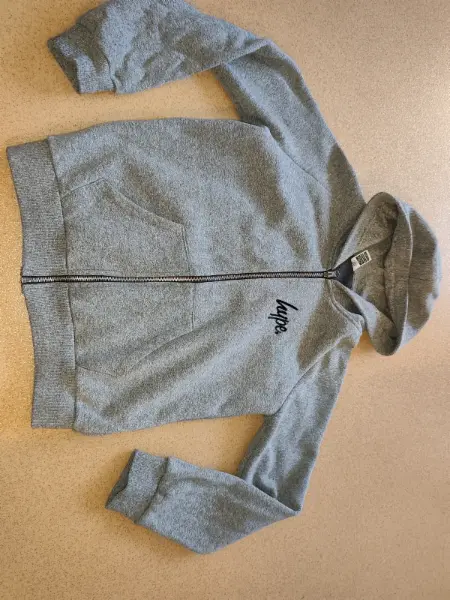 Šedá mikina Hype na zip, vel. 152 (11-12 let)