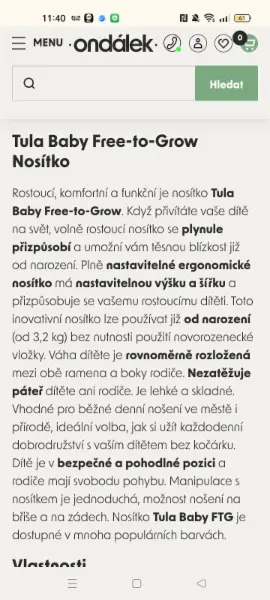 Ergonomické nosítko Tula Baby Free-to-Grow 3