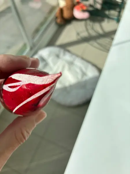 Červená skleněná vánoční ozdoba - špice 3