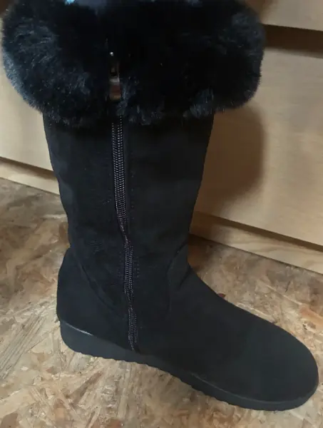 Semišové kozačky s kožíškem  2