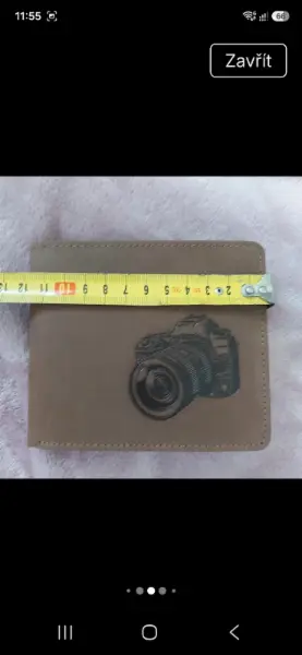Pánská hnědá peněženka s motivem fotoaparátu 5
