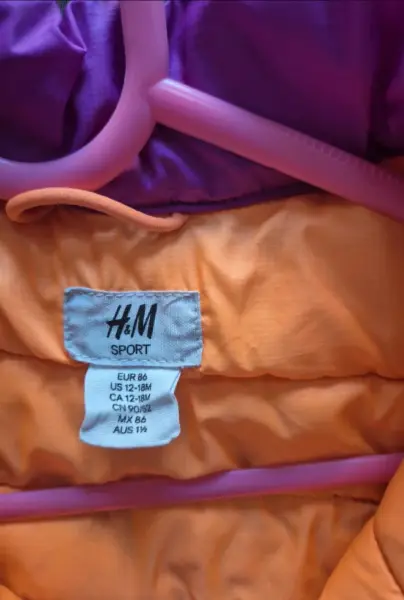 Dětská bunda H&M Sport, fialová, vel. 86 3