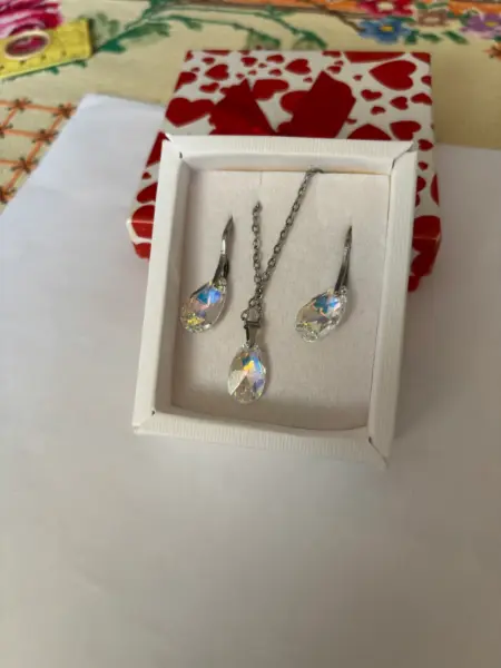 Luxusní souprava Swarovski Slza Crystal AB 3