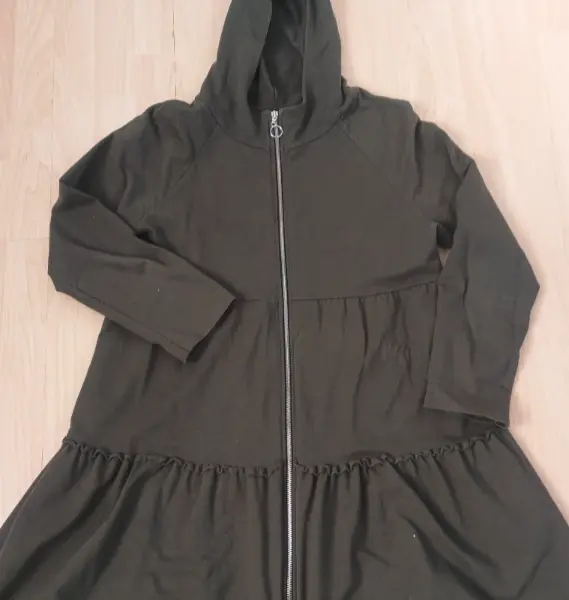 Dámskě  šaty na zip s kapucí, khaki vel.L 2