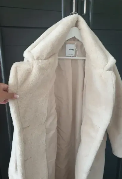 🌸Nádherný dámský krémový kožíškový kabát vel. M/L🌸 4