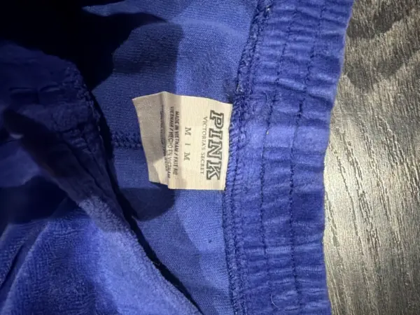 Modré velurové tepláky Victoria's Secret PINK vel. M 2