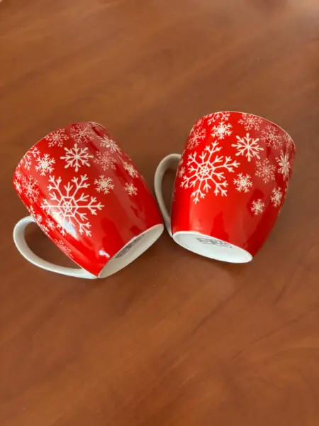 Vánoční hrnky s motivem vloček (2 ks) 4