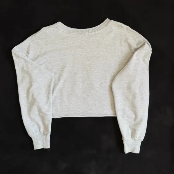 Šedá crop mikina Bershka 3