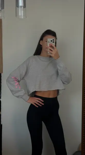 Šedá crop mikina Bershka