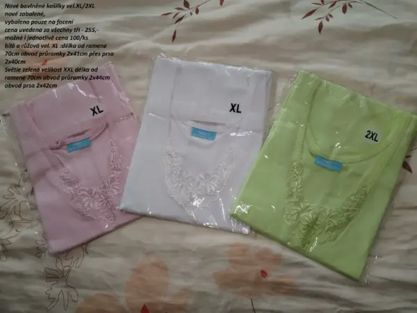 Nové bavlněné košilky vel.XL/2XL