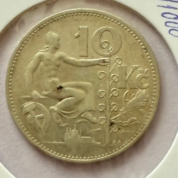 Československá mince 10 Kč 1930