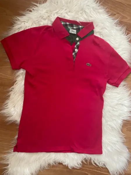 Červené polo tričko Lacoste, Made in France