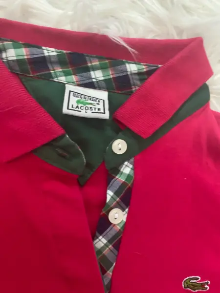 Červené polo tričko Lacoste, Made in France 3