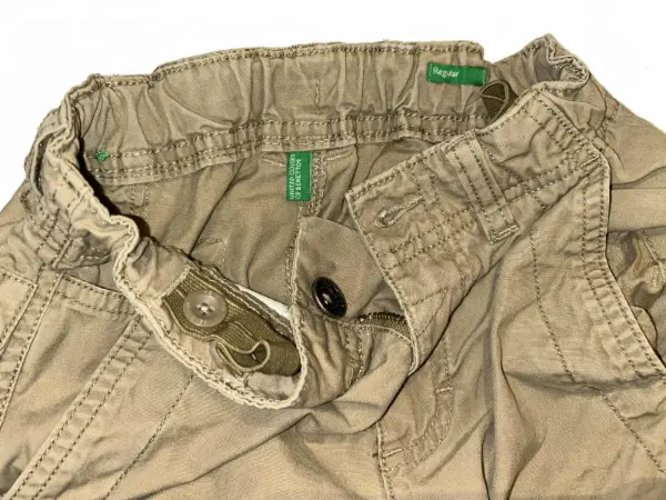 Béžové cargo kalhoty kapsáče Benetton, vel. 6–7 let 4