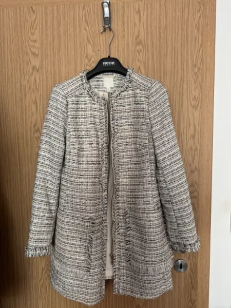 H&M elegantní tvídový kabát / kabátek vel. 38 2