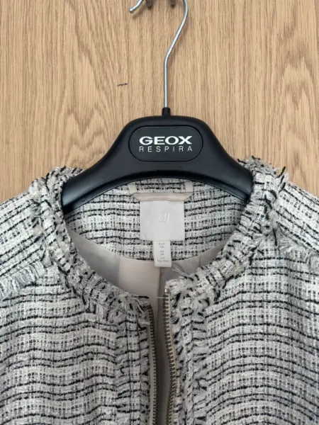 H&M elegantní tvídový kabát / kabátek vel. 38 4