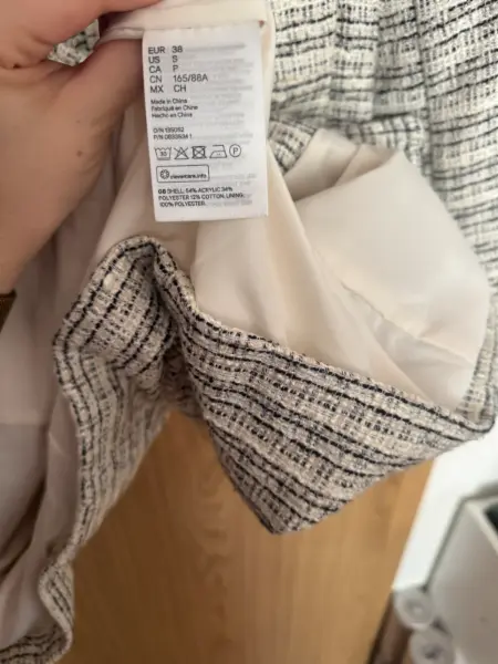 H&M elegantní tvídový kabát / kabátek vel. 38 9