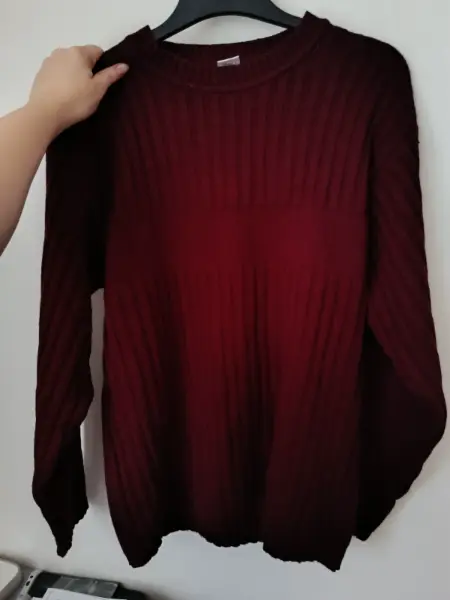 Pánský vínový svetr L 6