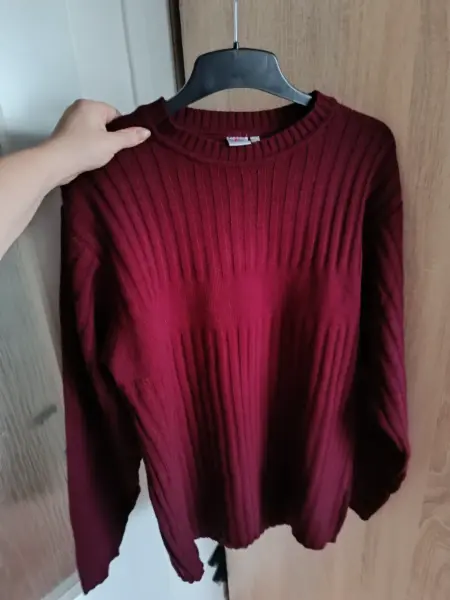 Pánský vínový svetr L