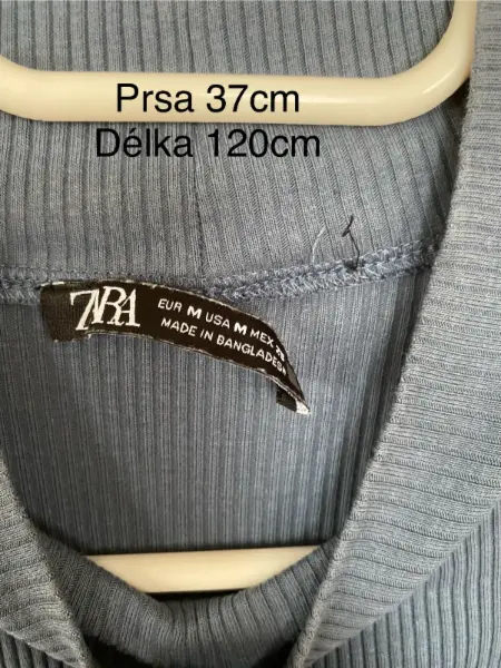 Modré žebrované šaty Zara 4