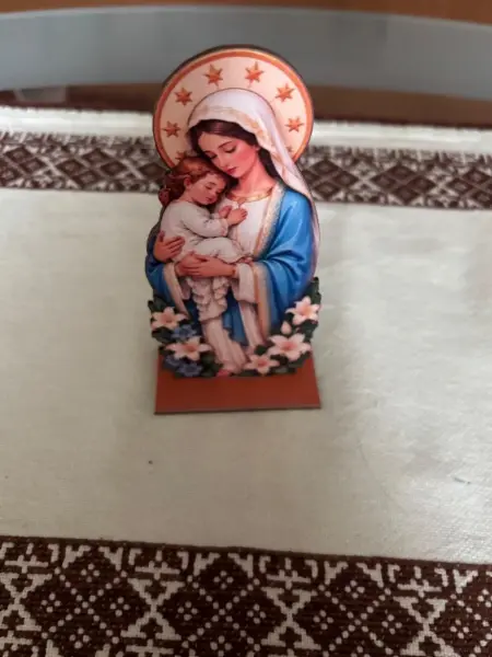 Dekorativní stojánek Panna Marie s Ježíškem