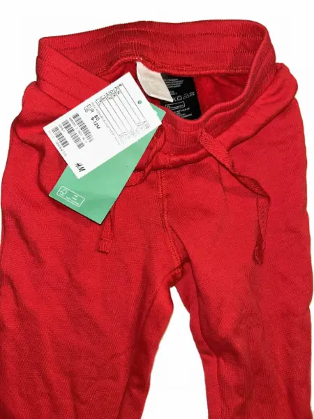 Červené tepláky pro chlapečka, vel. 9-12m 2