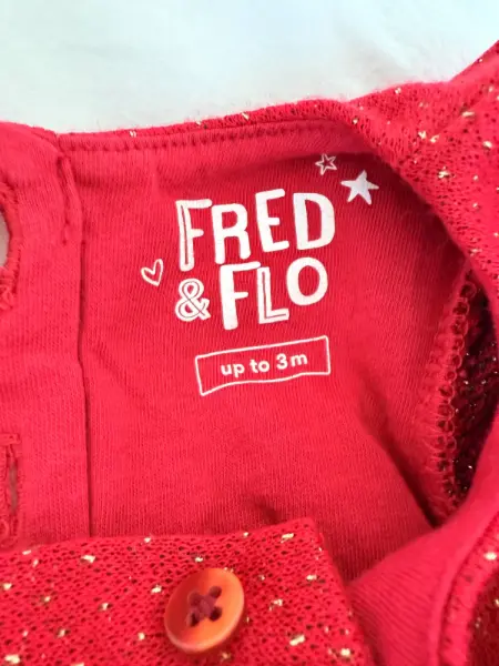 Červené třpytivé šaty Fred & Flo pro miminko 3