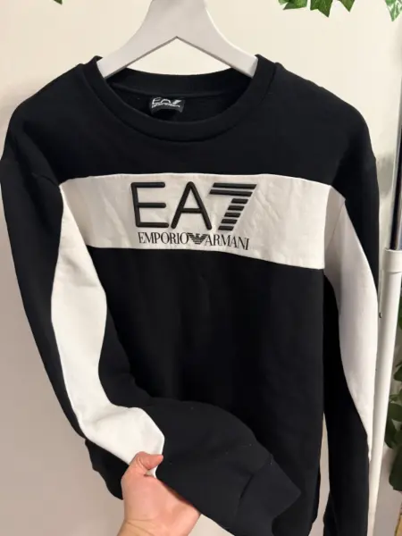 Pánská mikina EA7 Emporio Armani, černobílá 3