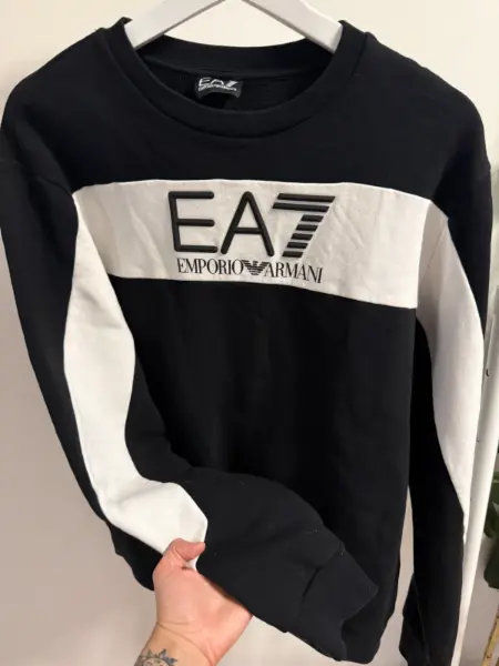 Pánská mikina EA7 Emporio Armani, černobílá 4