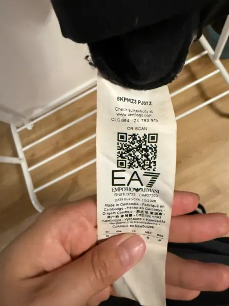 Pánská mikina EA7 Emporio Armani, černobílá 2