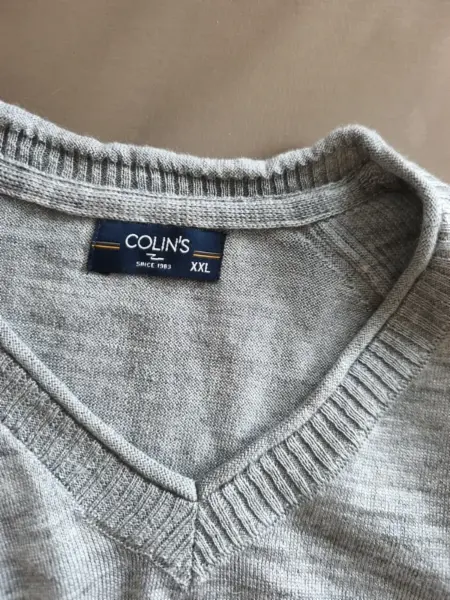Pánský šedý svetr Colin's s výstřihem do V, XL 5